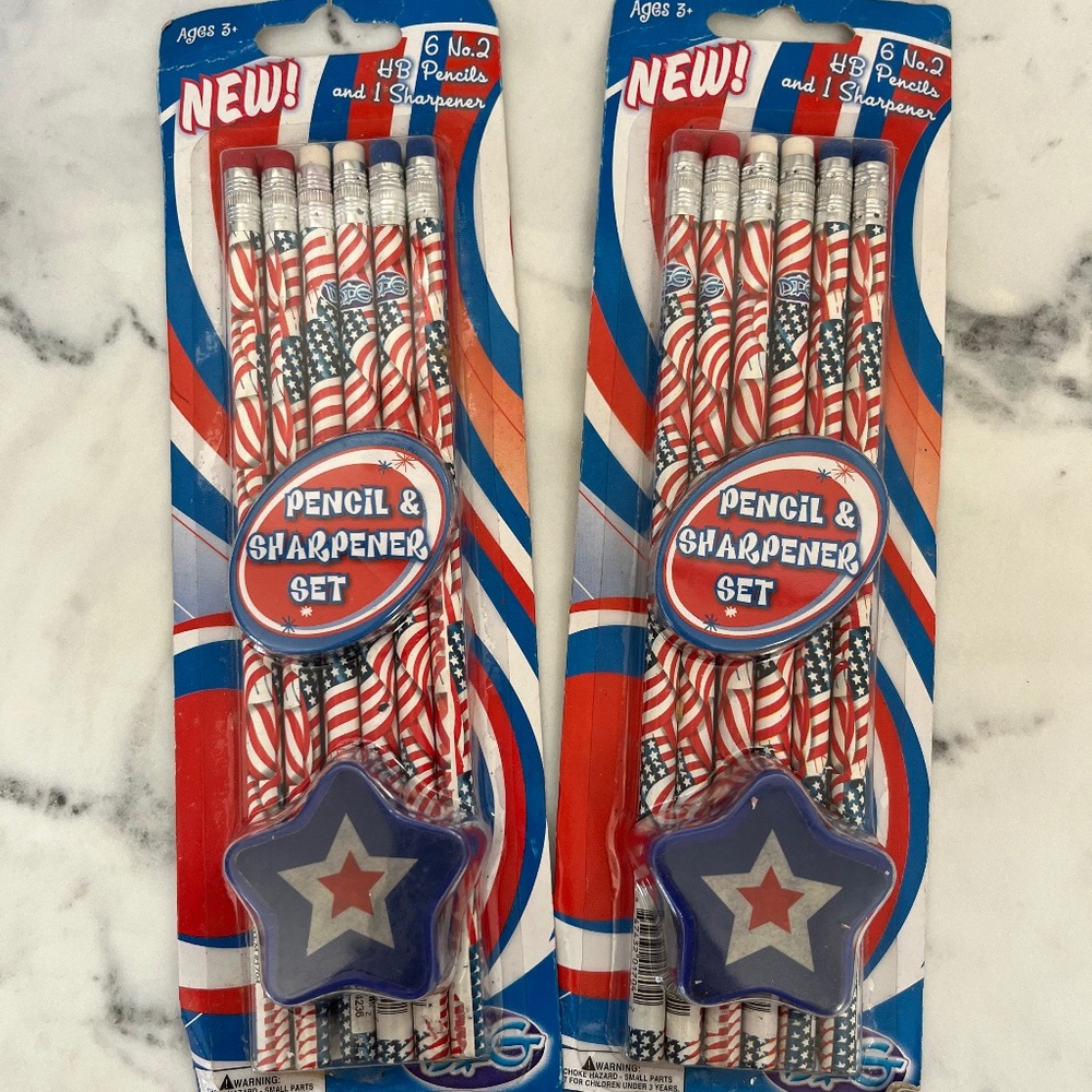 American Flag Pencil No. 2 Set of 2 packs (12 total pencils)